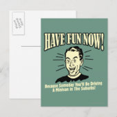 Heb nu plezier: Minivan-voorsteden besturen Briefkaart (Voorkant / Achterkant)