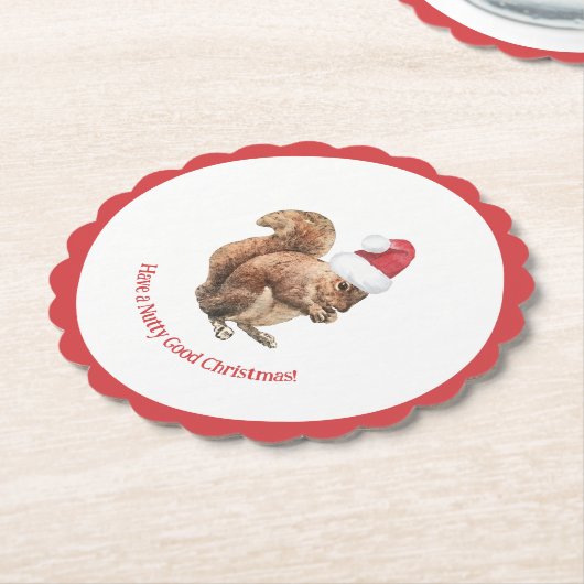 Heb NUTTY Good Kersteekhoorn Holiday Kartonnen Onderzetters (Gekanteld)
