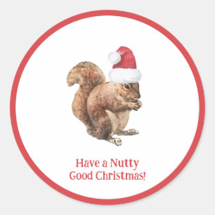 Heb NUTTY Good Kersteekhoorn Holiday Ronde Sticker