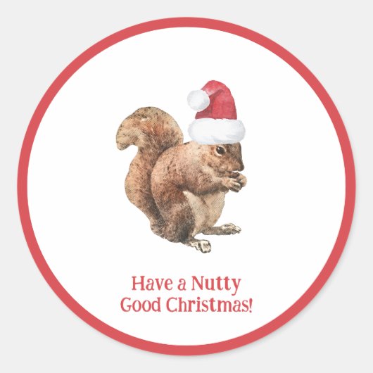 Heb NUTTY Good Kersteekhoorn Holiday Ronde Sticker (Voorkant)