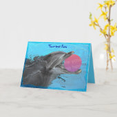 Heb pret met een dolfijn (sjabloon 2) kaart (Gele Bloem)