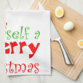 Heb prettige kerstfeestdag theedoek (Quarter Fold)