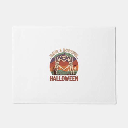 Heb Skelethanden Katten Schedel W Halloween Deurmat (Voorkant)
