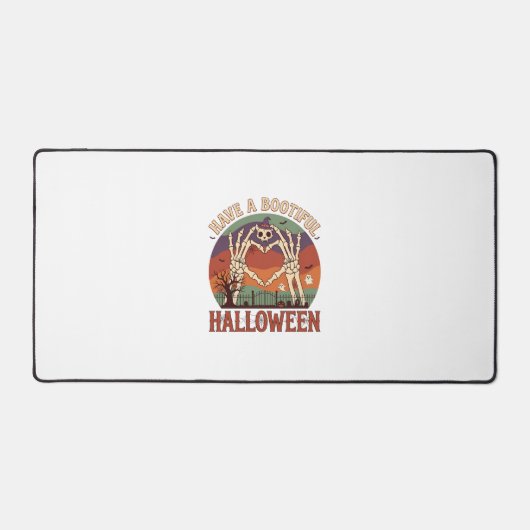 Heb Skelethandjes van Katten met Schedel Halloween Bureaumat (Voorkant)