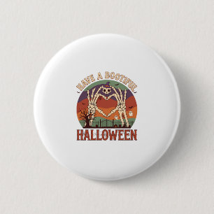Heb Skelethandjes van Katten met Schedel Halloween Ronde Button 5,7 Cm