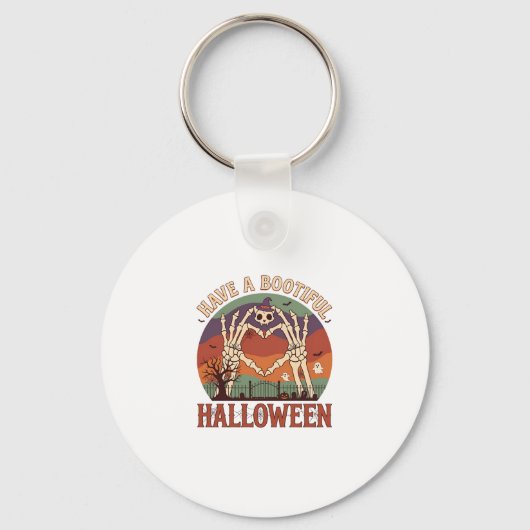 Heb Skelethandjes van Katten met Schedel Halloween Sleutelhanger (Voorkant)