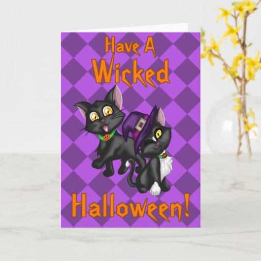 Heb Slecht Halloween! Kaart (Gele Bloem)