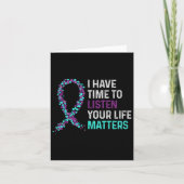 Heb tijd om te luisteren naar mentale gezondheid z kaart (Voorkant)