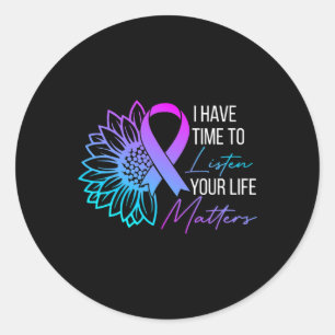 Heb tijd om te luisteren naar mentale gezondheid z ronde sticker