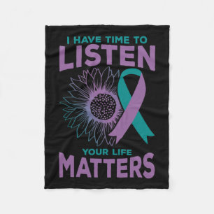 Heb tijd om te luisteren naar Suicide Awareness Co Fleece Deken