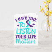 Heb tijd om te luisteren naar zelfmoord bewustzijn kaart (Gele Bloem)