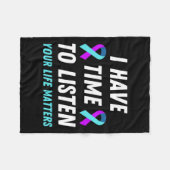 Heb tijd om te luisteren naar zelfmoordpreventie b fleece deken (Voorkant (Horizontaal))