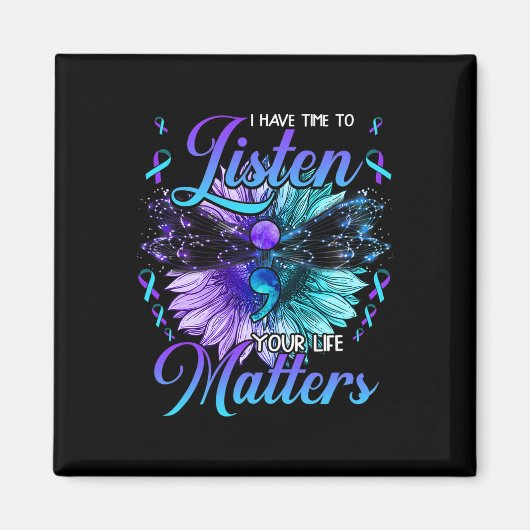 Heb tijd om te luisteren naar zelfmoordpreventie b magneet (Voorkant)