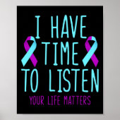 Heb tijd om te luisteren naar zelfmoordpreventie b poster (Voorkant)