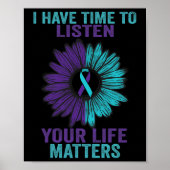 Heb tijd om te luisteren naar zelfmoordpreventie b poster (Voorkant)