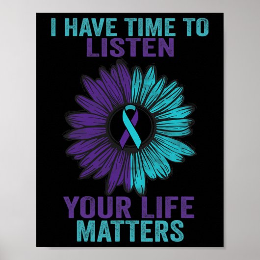 Heb tijd om te luisteren naar zelfmoordpreventie b poster (Voorkant)