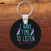 Heb tijd om te luisteren naar zelfmoordpreventie b sleutelhanger (Voorkant)