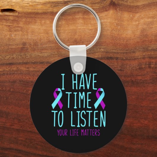 Heb tijd om te luisteren naar zelfmoordpreventie b sleutelhanger (Voorkant)