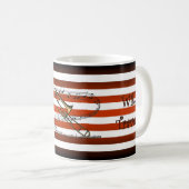 Heb trombone ~ Will Travel ~ Musical Stripes ~ Koffiemok (Voorkant rechts)