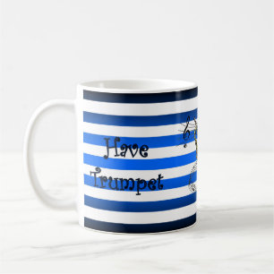 Heb Trumpet ~ Will Travel ~ Musical Stripes ~ Koffiemok