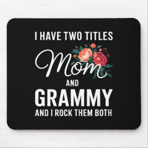 Heb twee titels mama en oma shirt vrouwen moeders muismat