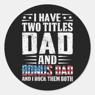 Heb twee titels Pap en Bonus Pap Grappig Vader's D Ronde Sticker