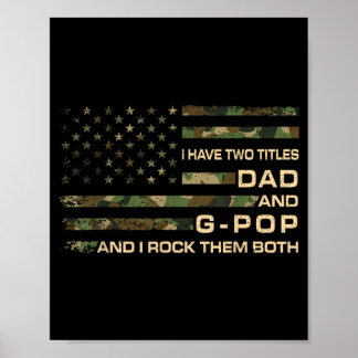 Heb twee titels papa en G-Pop Vaderdag Opa Poster