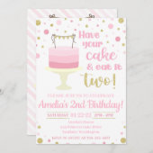 Heb uw Cake en eet het twee Uitnodiging uit (Voorkant / Achterkant)