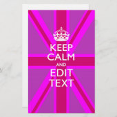 Heb uw houdbare kalm- tekst op Roze hefboom van de Briefpapier (Voorkant / Achterkant)