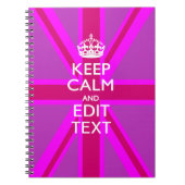Heb uw houdbare kalm- tekst op Roze hefboom van de Notitieboek (Voorkant)