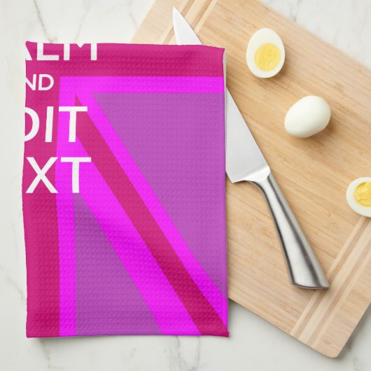 Heb uw houdbare kalm- tekst op Roze hefboom van de Theedoek (Quarter Fold)