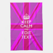 Heb uw houdbare kalm- tekst op Roze hefboom van de Theedoek (Verticaal)