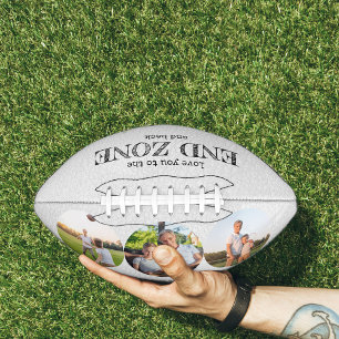 Heb van u aan het Eind Zone en terug 3 Witte Foto American Football