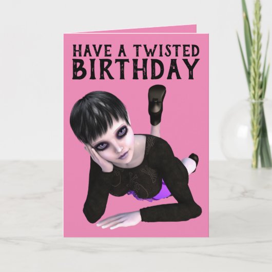 HEB VERJAARDAG, EMO MEISJESKAARTEN KAART (Voorkant)