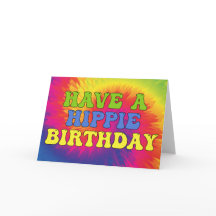 Heb verjaardag hippie tie-dye leuk kleurig 70s