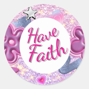 heb vertrouwen citaat ronde sticker