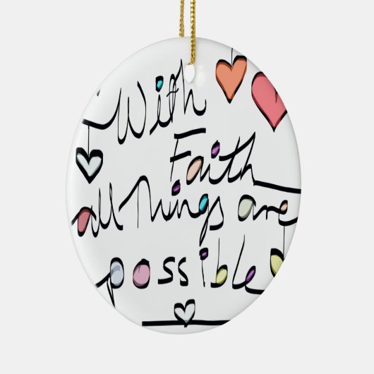 Heb vertrouwen. Het kleurenontwerp van het het woo Keramisch Ornament (Rechts)