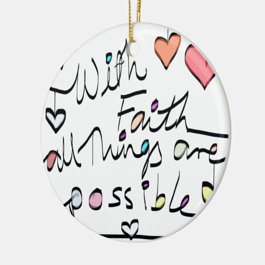 Heb vertrouwen. Het kleurenontwerp van het het woo Keramisch Ornament (Links)