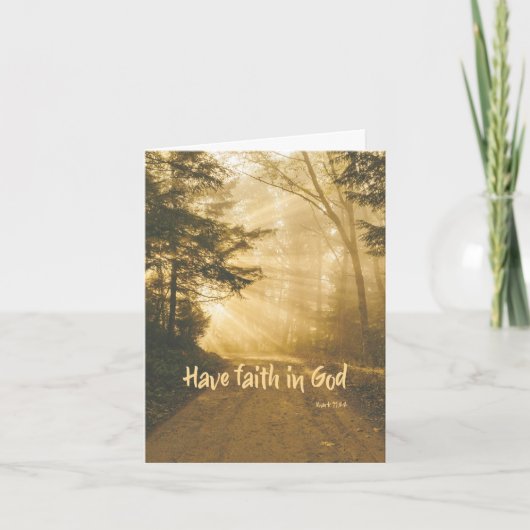 Heb vertrouwen in God, bid voor U Christelijk Kaart (Voorkant)