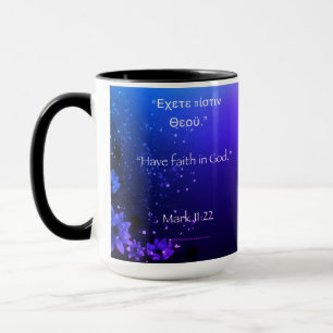 Heb vertrouwen in God Diepe Kleuren Mok