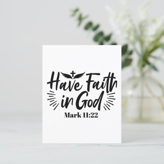 Heb vertrouwen in God Marcus 11:22 Inspirerend quo (Staand voorkant)