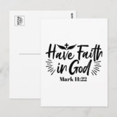 Heb vertrouwen in God Marcus 11:22 Inspirerend quo Briefkaart (Voorkant / Achterkant)