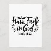 Heb vertrouwen in God Marcus 11:22 Inspirerend quo Briefkaart (Voorkant)