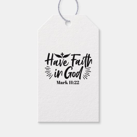 Heb vertrouwen in God Marcus 11:22 Inspirerend quo Cadeaulabel (Voorkant)