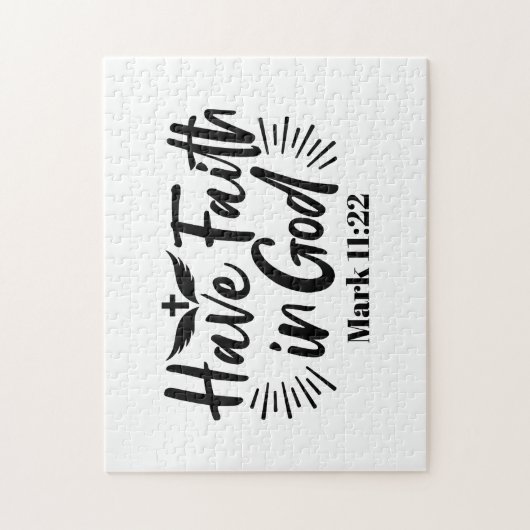 Heb vertrouwen in God Marcus 11:22 Inspirerend quo Legpuzzel (Verticaal)