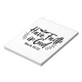 Heb vertrouwen in God Marcus 11:22 Inspirerend quo Notitieblok (Linkerzijde)