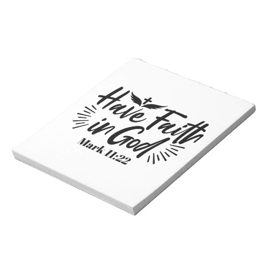 Heb vertrouwen in God Marcus 11:22 Inspirerend quo Notitieblok (Linkerzijde)