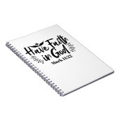 Heb vertrouwen in God Marcus 11:22 Inspirerend quo Notitieboek (Rechterzijde)