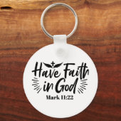 Heb vertrouwen in God Marcus 11:22 Inspirerend quo Sleutelhanger (Achterkant)