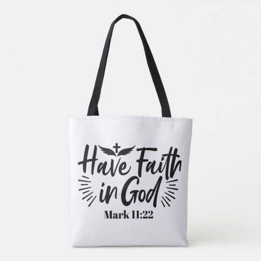 Heb vertrouwen in God Marcus 11:22 Inspirerend quo Tote Bag (Achterkant)